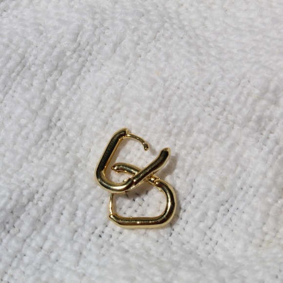 Sterling Silver Gold Oval Hoop Earrings - Picture 9 of 10